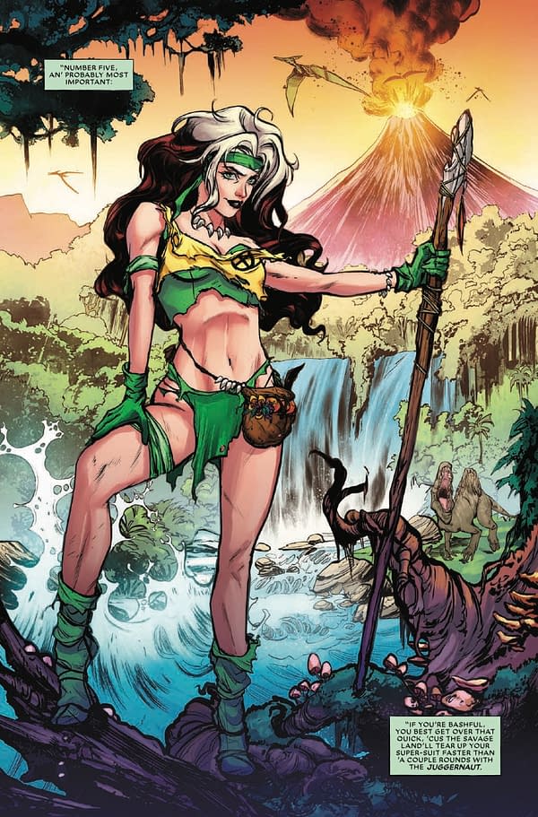 Interior preview page from ROGUE: THE SAVAGE LAND #1 KAARE ANDREWS COVER