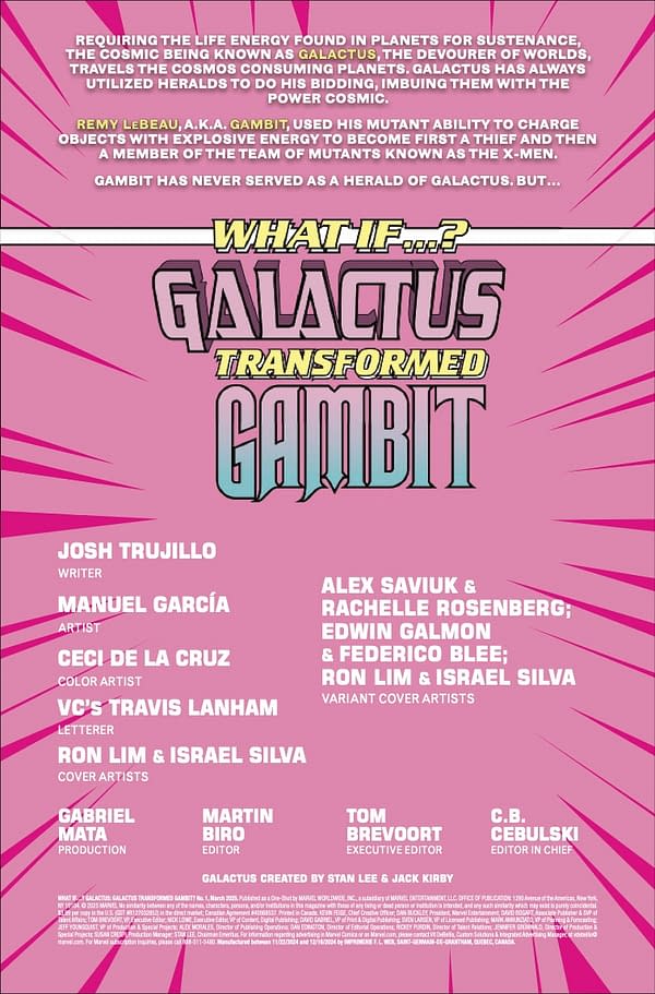 Interior preview page from WHAT IF...? GALACTUS GALACTUS TRANSFORMED GAMBIT #1 RON LIM COVER