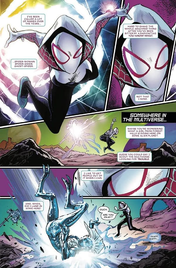 Interior preview page from WHAT IF GALACTUS TRANSFORMED SPIDER-GWEN #1 RON LIM COVER