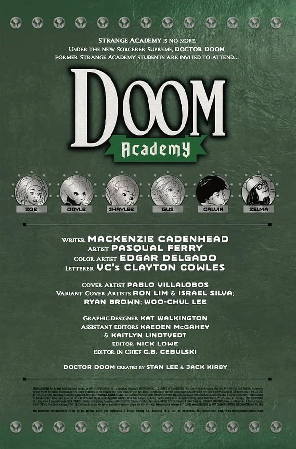 Interior preview page from DOOM ACADEMY #1 PABLO VILLALOBOS COVER