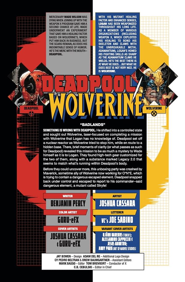 Interior preview page from DEADPOOL/WOLVERINE #2 JOSHUA CASSARA COVER