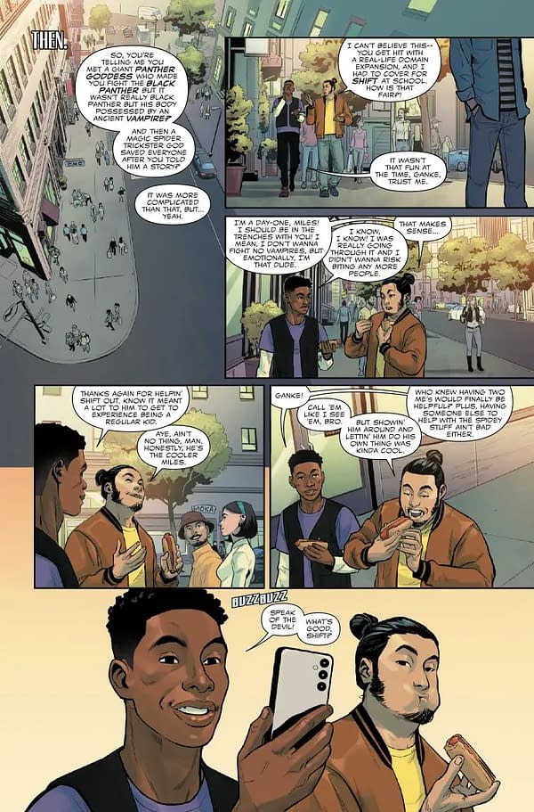 Interior preview page from MILES MORALES: SPIDER-MAN #30 FEDERICO VICENTINI COVER