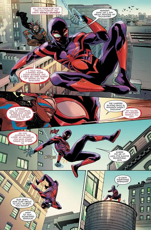 Interior preview page from MILES MORALES: SPIDER-MAN #30 FEDERICO VICENTINI COVER