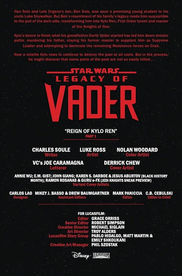 Interior preview page from STAR WARS: THE LEGACY OF VADER #1 DERRICK CHEW COVER