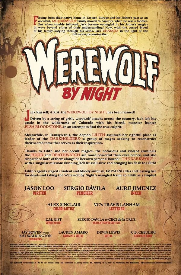 Interior preview page from WEREWOLF BY NIGHT: RED BAND #7 E.M. GIST COVER