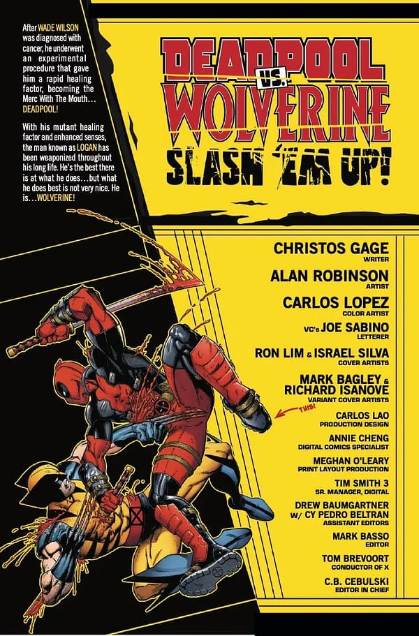 Interior preview page from DEADPOOL VS. WOLVERINE: SLASH 'EM UP #1 RON LIM COVER