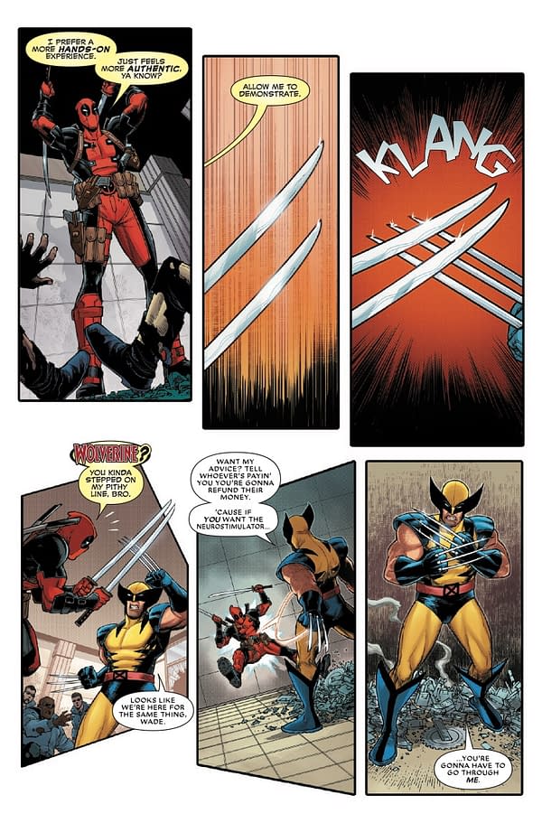 Interior preview page from DEADPOOL VS. WOLVERINE: SLASH 'EM UP #1 RON LIM COVER