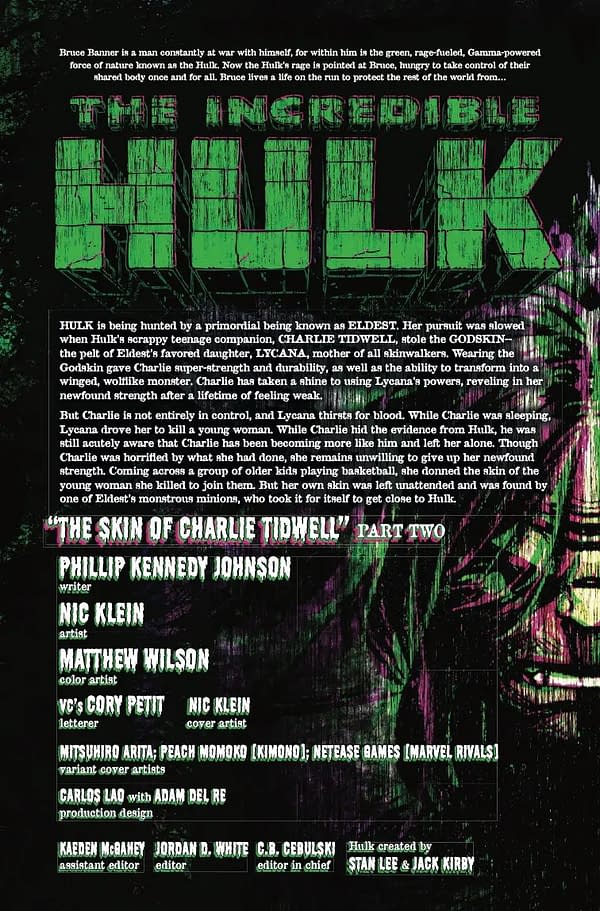 Interior preview page from INCREDIBLE HULK #23 NIC KLEIN COVER