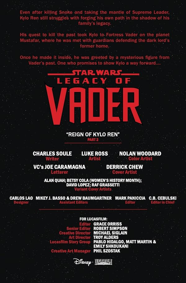 Interior preview page from STAR WARS: LEGACY OF VADER #2 DERRICK CHEW COVER