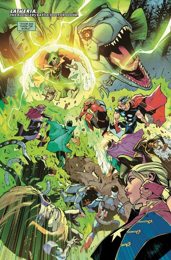 Interior preview page from AVENGERS #25 VALERIO SCHITI COVER