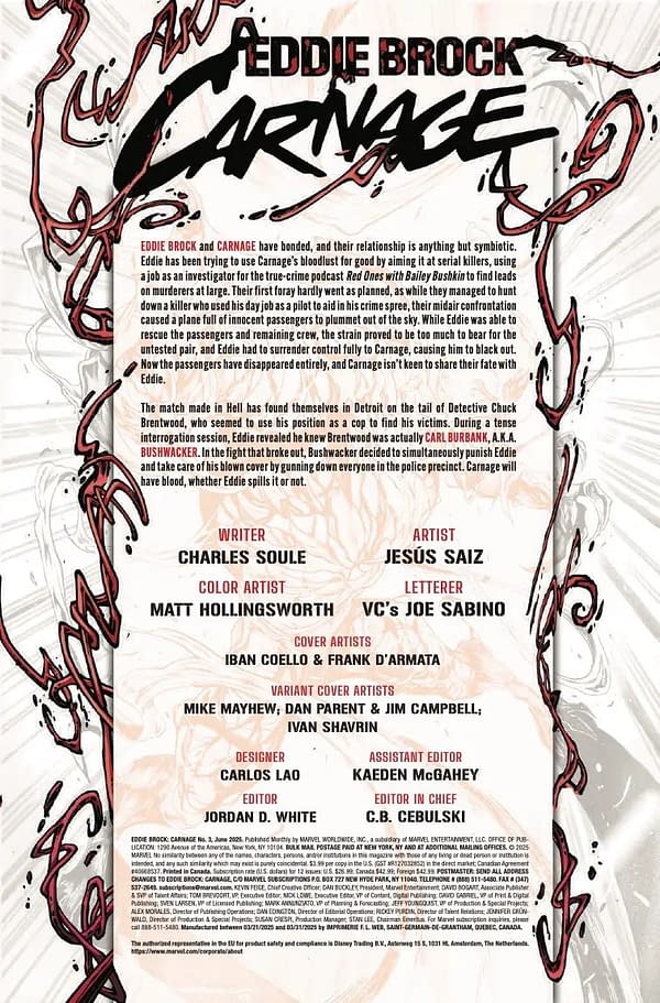 Interior preview page from EDDIE BROCK CARNAGE #3 IBAN COELLO COVER