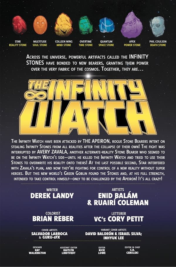 Interior preview page from INFINITY WATCH #4 SALVADOR LARROCA COVER