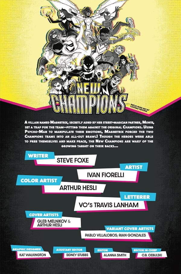 Interior preview page from NEW CHAMPIONS #4 GLEB MELNIKOV COVER