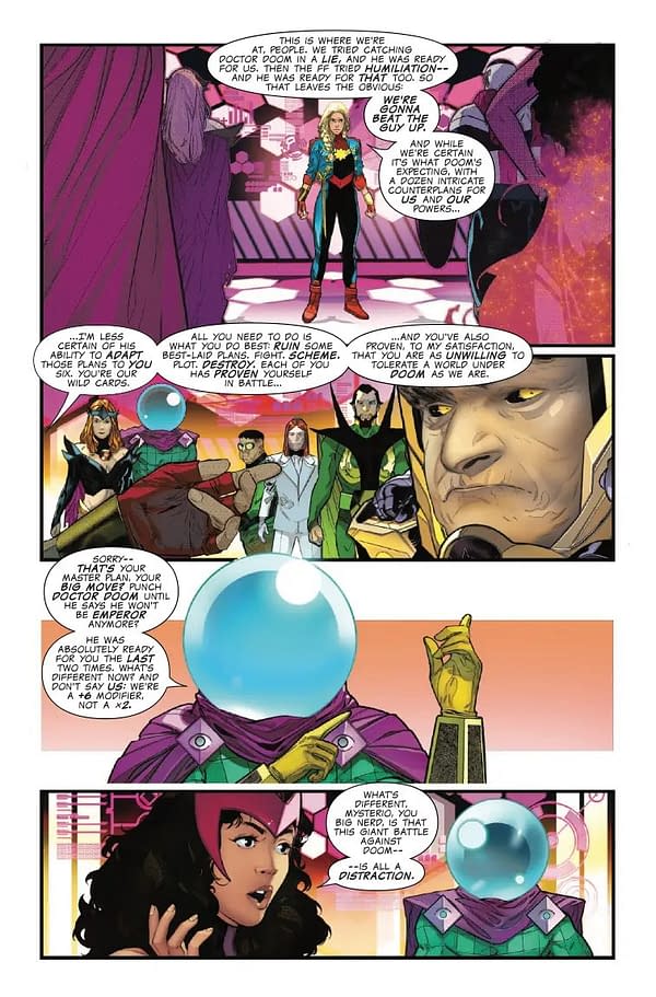 Interior preview page from ONE WORLD UNDER DOOM #3 BEN HARVEY COVER