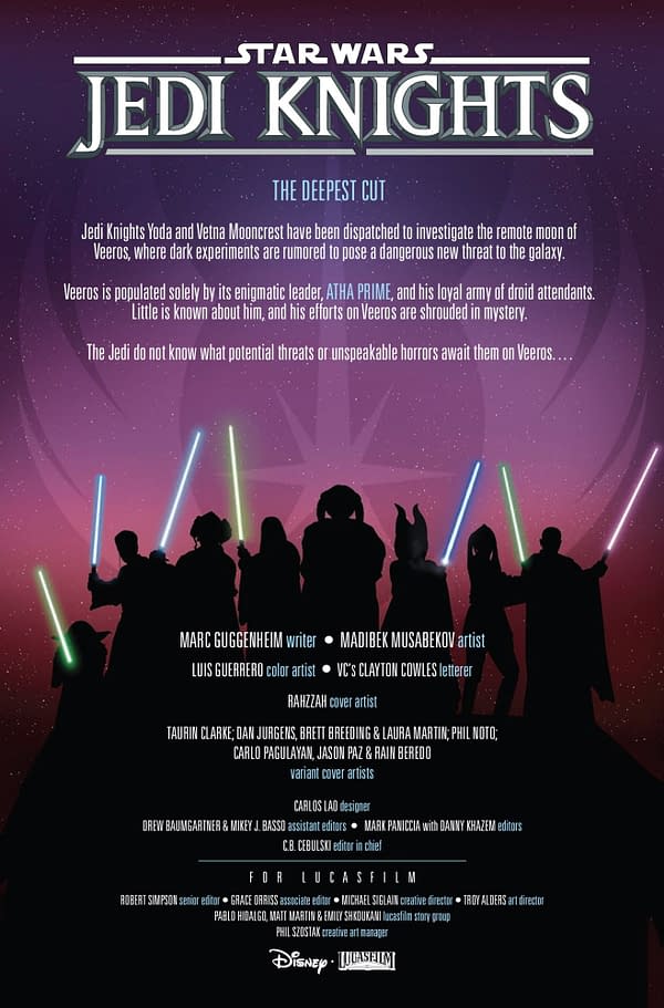 Interior preview page from STAR WARS: JEDI KNIGHTS #2 RAHZZAH COVER