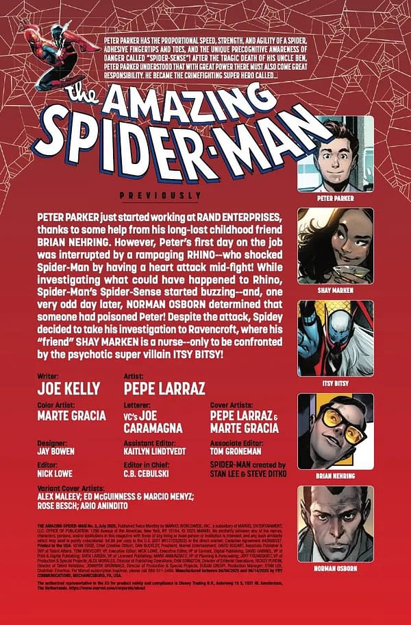 Interior preview page from AMAZING SPIDER-MAN #3 PEPE LARRAZ COVER