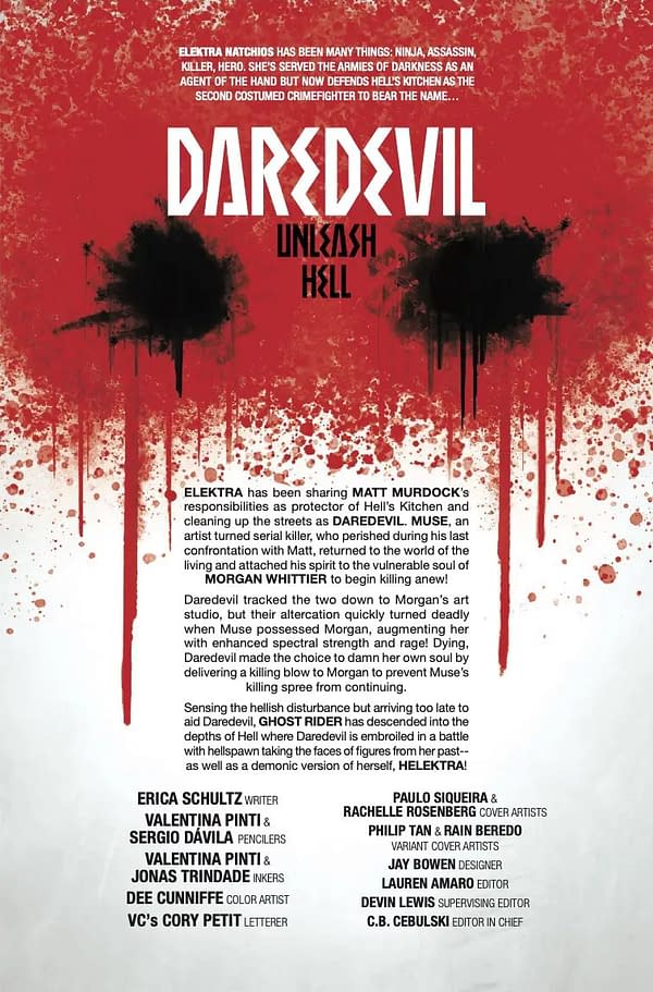 Interior preview page from DAREDEVIL: UNLEASH HELL RED BAND #5 PAULO SIQUEIRA COVER