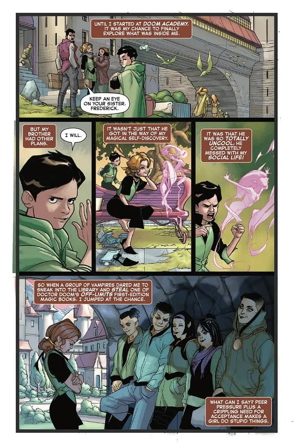 Interior preview page from DOOM ACADEMY #4 PABLO VILLALOBOS COVER