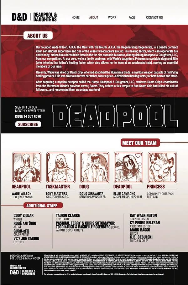 Interior preview page from DEADPOOL #14 TAURIN CLARKE COVER
