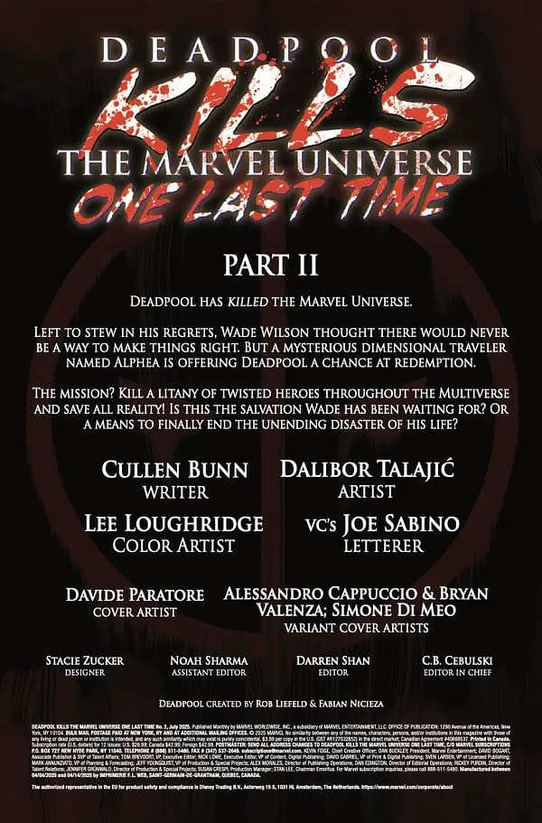 Interior preview page from DEADPOOL KILLS THE MARVEL UNIVERSE ONE LAST TIME #2 DAVIDE PARATORE COVER