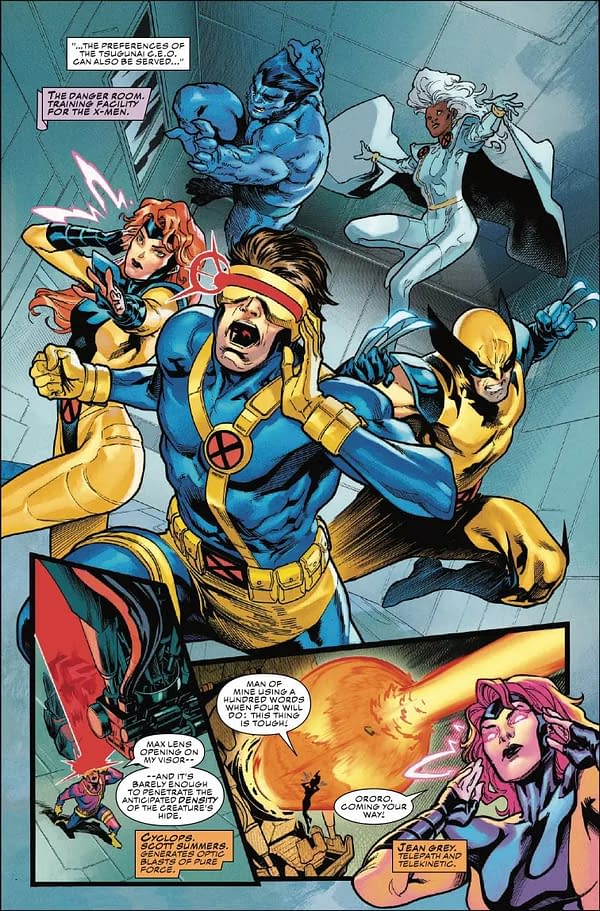 Interior preview page from GODZILLA VS. X-MEN #1 TONY DANIEL COVER