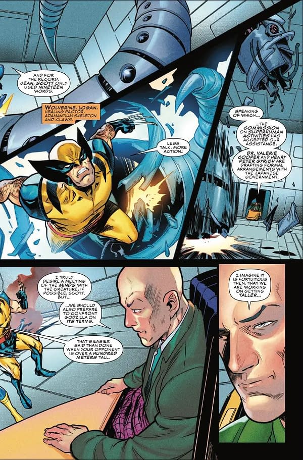 Interior preview page from GODZILLA VS. X-MEN #1 TONY DANIEL COVER