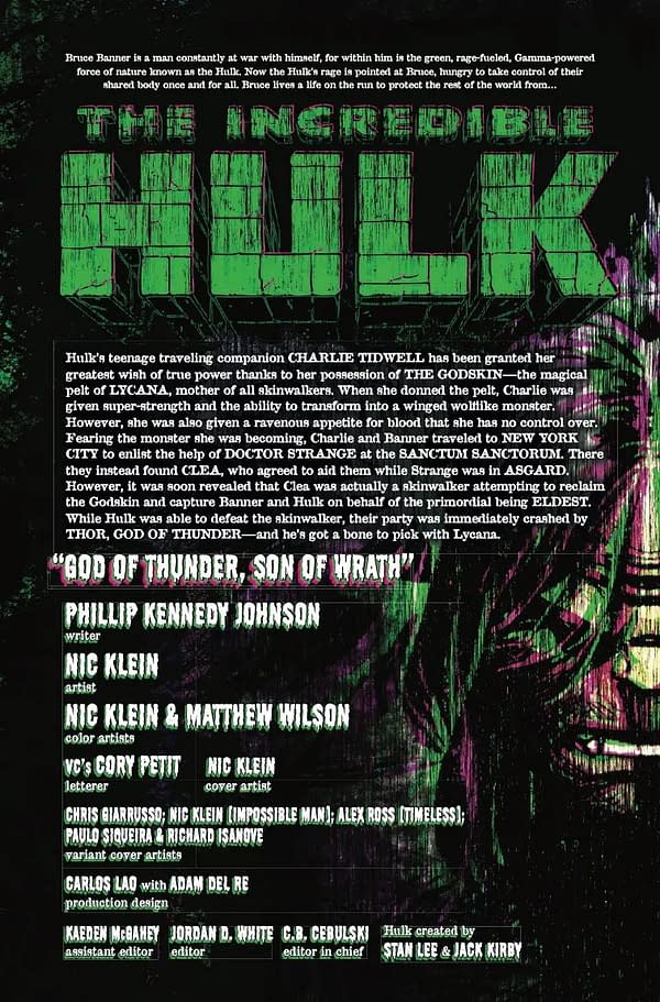 Interior preview page from INCREDIBLE HULK #25 NIC KLEIN COVER