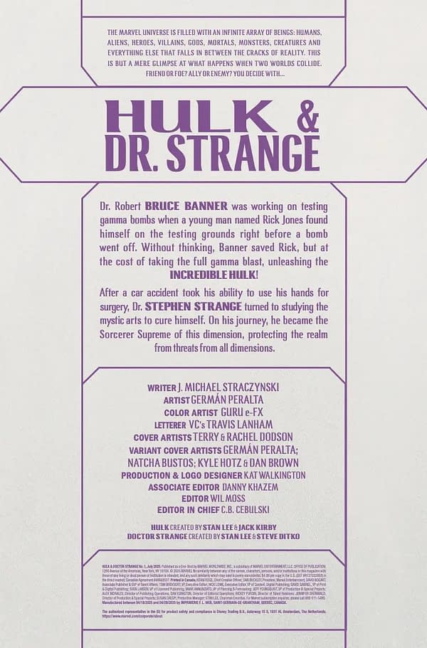 Interior preview page from HULK AND DOCTOR STRANGE #1 TERRY DODSON COVER