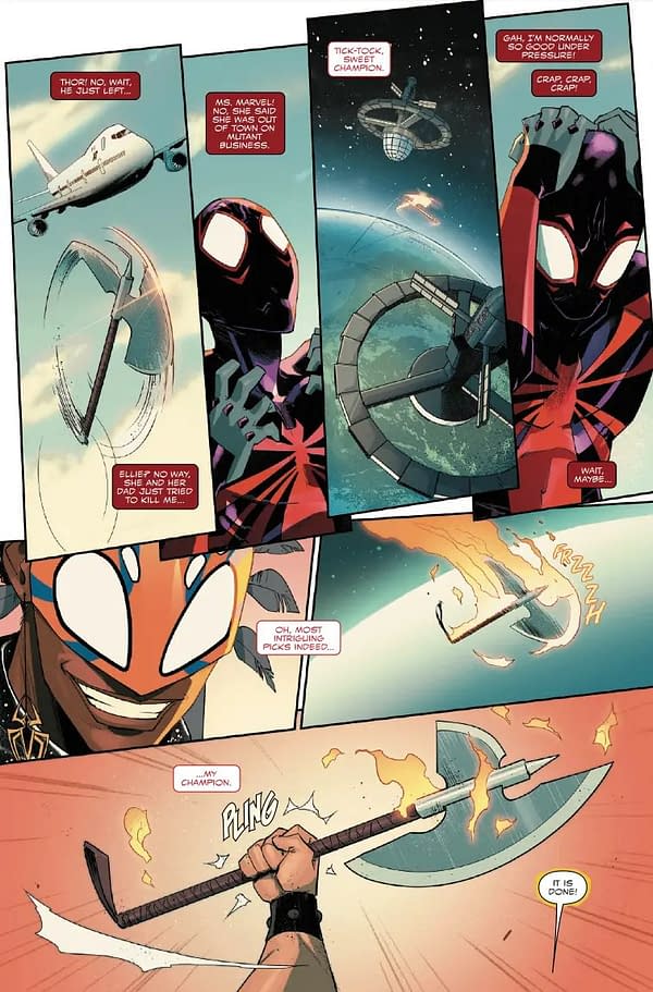 Interior preview page from MILES MORALES: SPIDER-MAN #33 FEDERICO VICENTINI COVER
