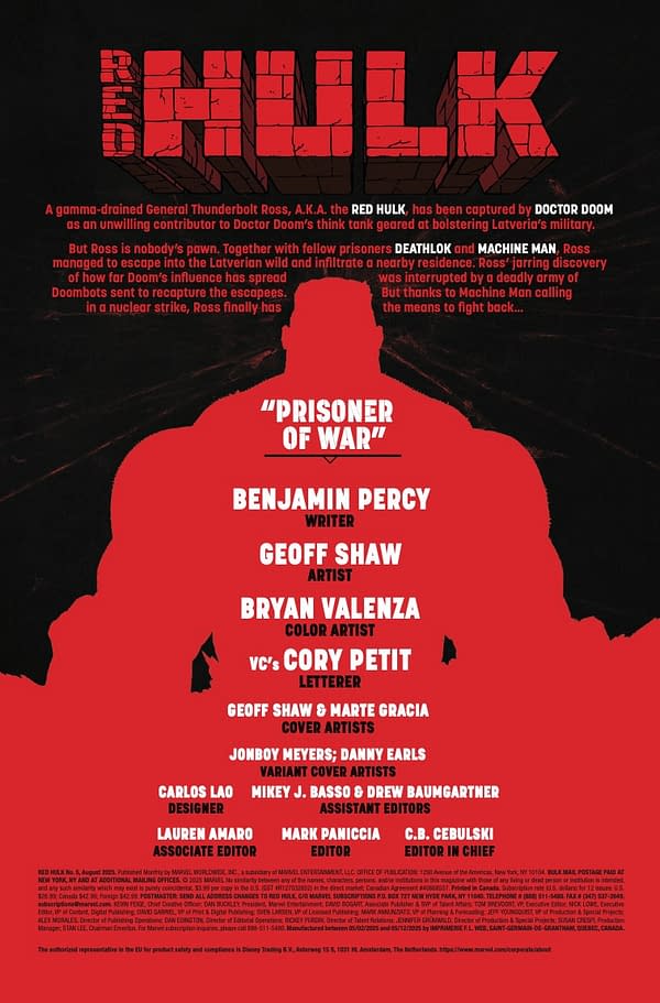 Interior preview page from RED HULK #5 GEOFF SHAW COVER