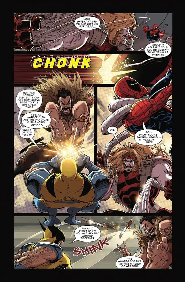 Interior preview page from SPIDER-MAN AND WOLVERINE #1 KAARE ANDREWS COVER