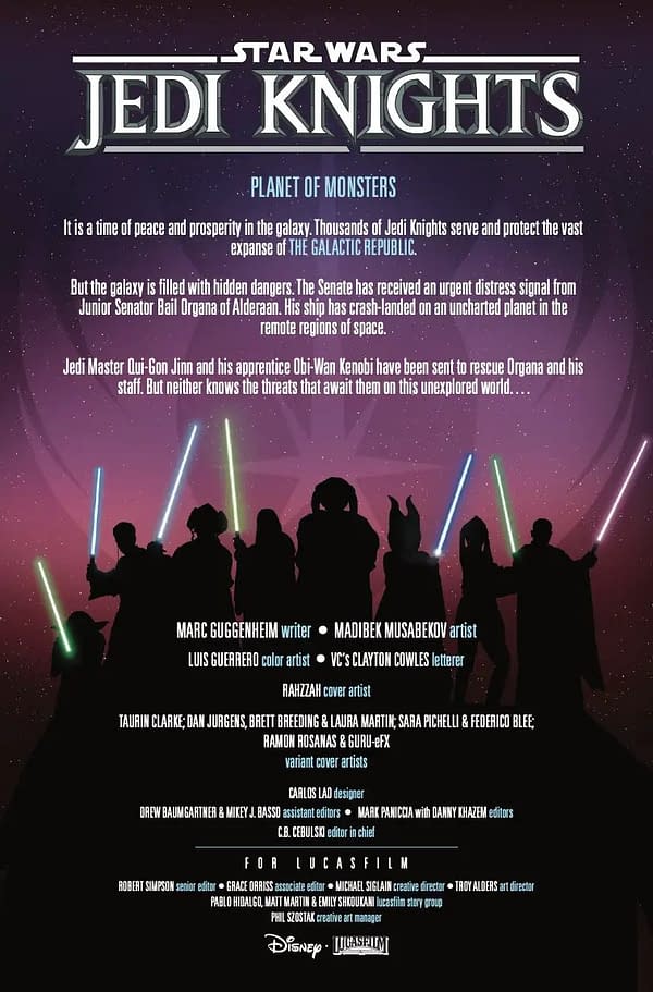 Interior preview page from STAR WARS: JEDI KNIGHTS #3 RAHZZAH COVER