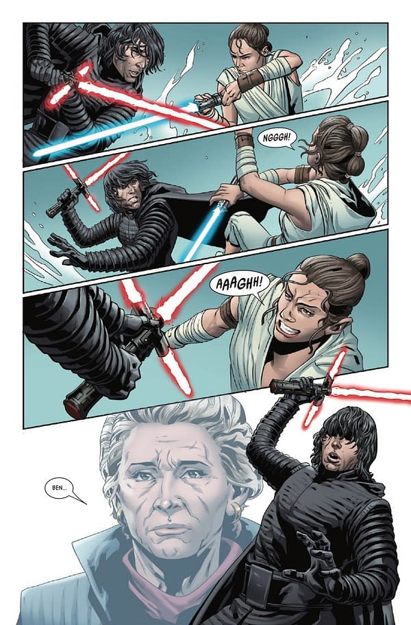 Interior preview page from STAR WARS: THE RISE OF SKYWALKER ADAPTATION #4 PHIL NOTO COVER
