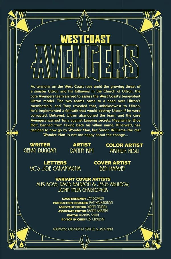 Interior preview page from WEST COAST AVENGERS #7 BEN HARVEY COVER