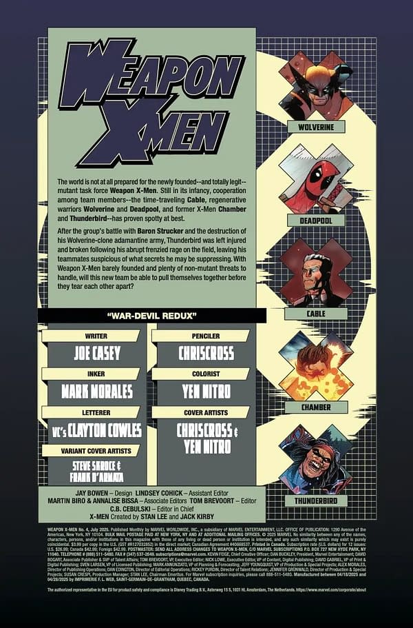 Interior preview page from WEAPON X-MEN #4 CHRISCROSS COVER
