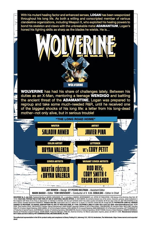 Interior preview page from WOLVERINE #9 MARTIN COCCOLO COVER