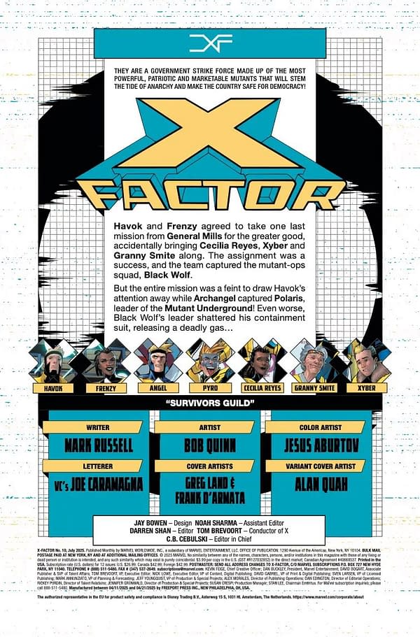 Interior preview page from X-FACTOR #10 GREG LAND COVER