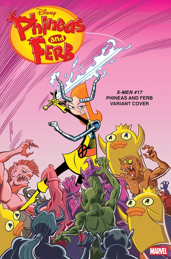 Cover image for X-MEN #17 JACOB CHABOT PHINEAS AND FERB VARIANT