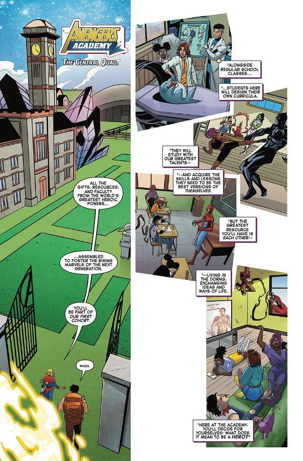 Interior preview page from AVENGERS ACADEMY ASSEMBLE #1 STEPHEN BRYNE COVER
