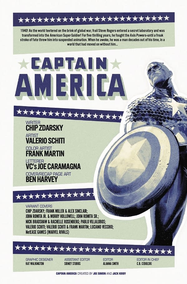 Interior preview page from CAPTAIN AMERICA #1 BEN HARVEY COVER