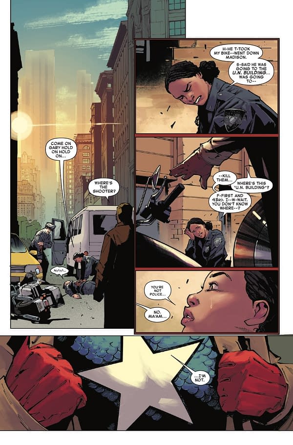 Interior preview page from CAPTAIN AMERICA #1 BEN HARVEY COVER