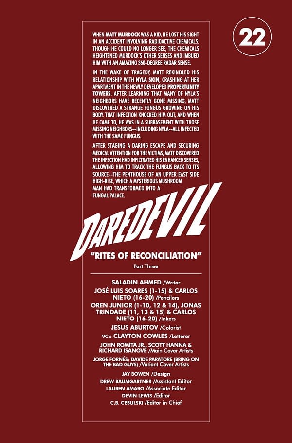 Interior preview page from DAREDEVIL #22 JOHN ROMITA JR. COVER