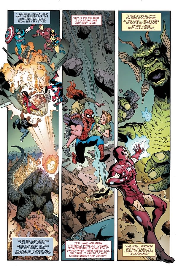 Interior preview page from GODZILLA VS. AVENGERS #1 LEINIL YU COVER