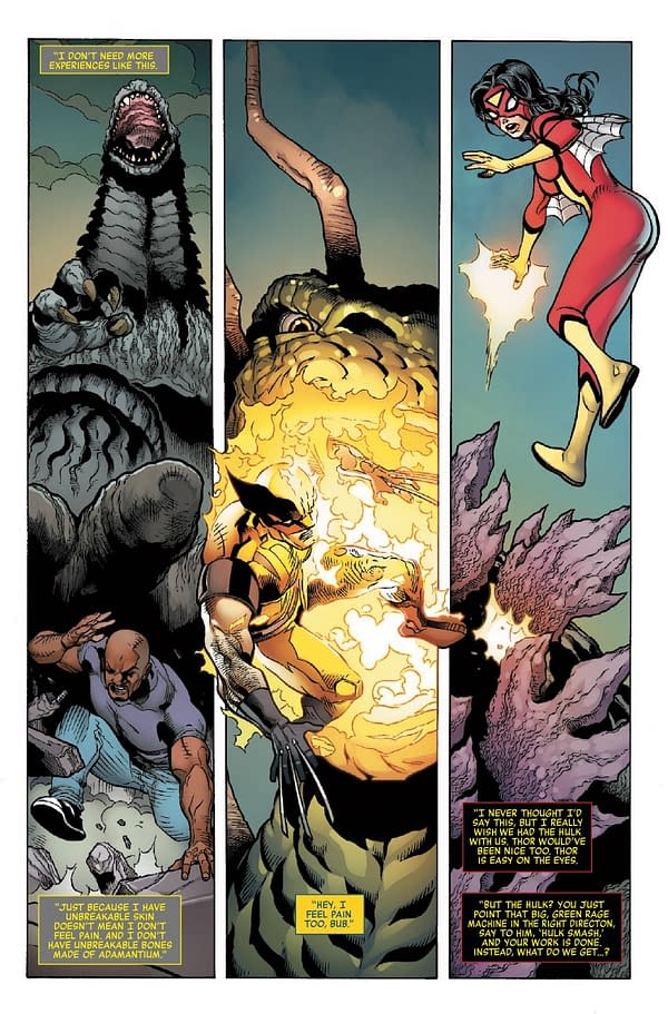 Interior preview page from GODZILLA VS. AVENGERS #1 LEINIL YU COVER