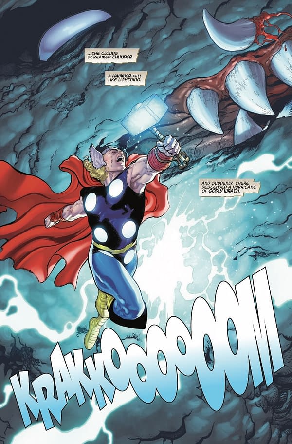 Interior preview page from GODZILLA VS. THOR #1 MARK BROOKS COVER