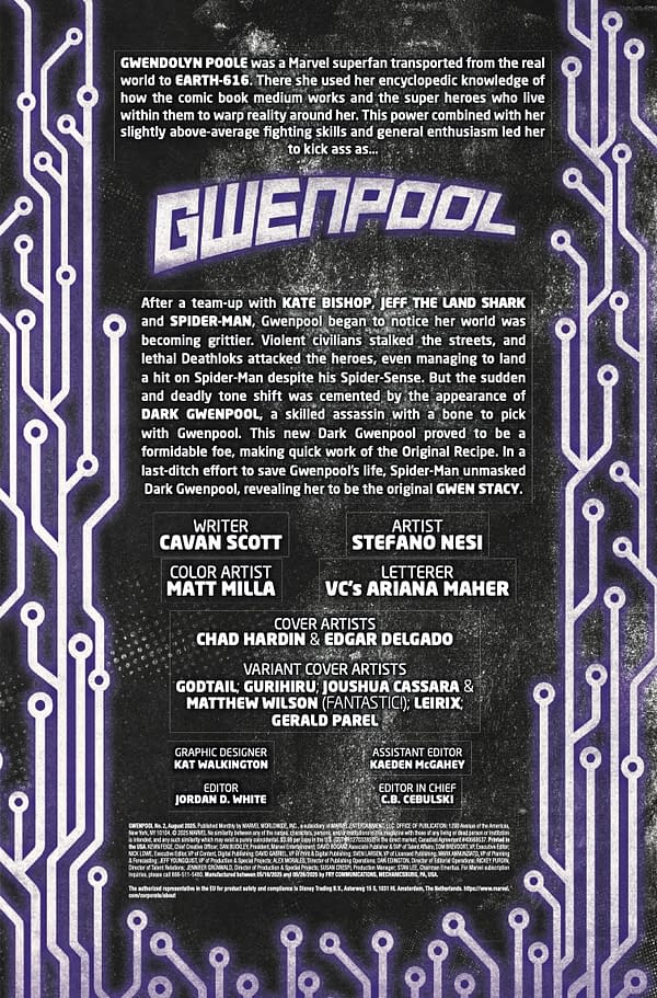 Interior preview page from GWENPOOL #2 CHAD HARDIN COVER