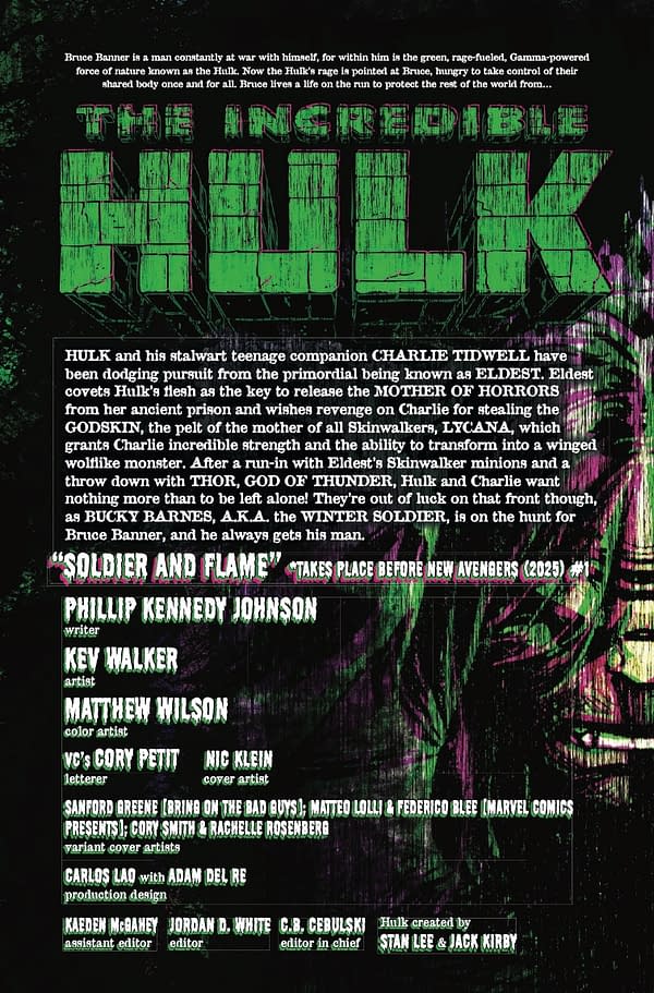 Interior preview page from INCREDIBLE HULK #26 NIC KLEIN COVER