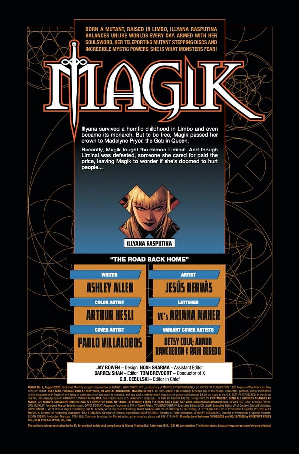 Interior preview page from MAGIK #6 PABLO VILLALOBOS COVER