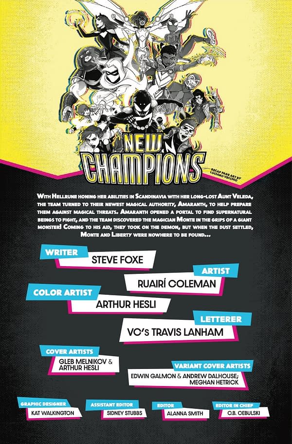 Interior preview page from NEW CHAMPIONS #6 GLEB MELNIKOV COVER