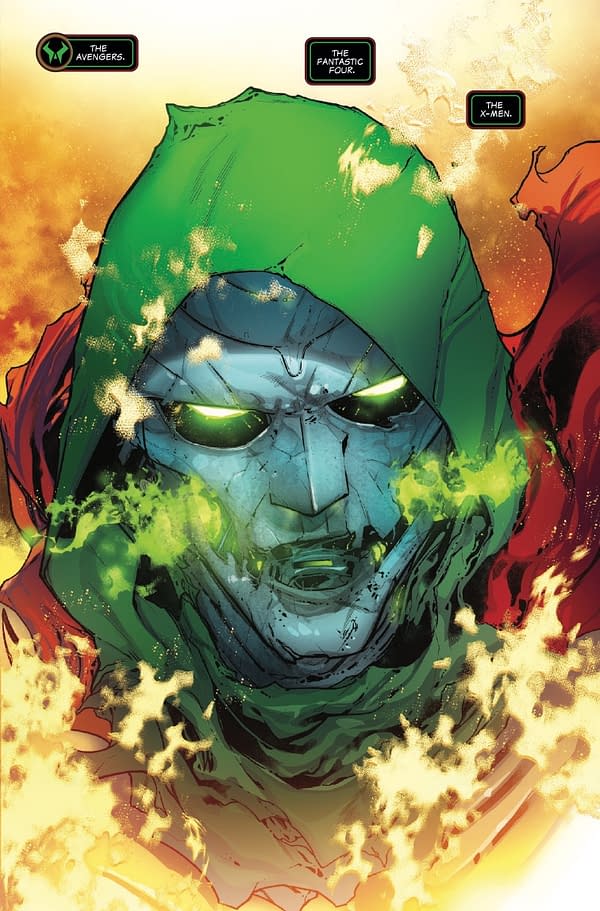 Interior preview page from ONE WORLD UNDER DOOM #5 BEN HARVEY COVER